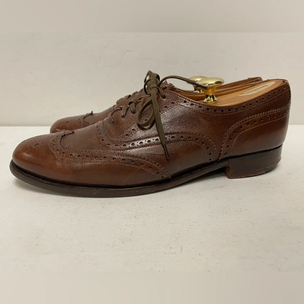 Cole Haan Made in England Vintage Hand Lasted Wingtip Oxfords in Brown UK‎ 9